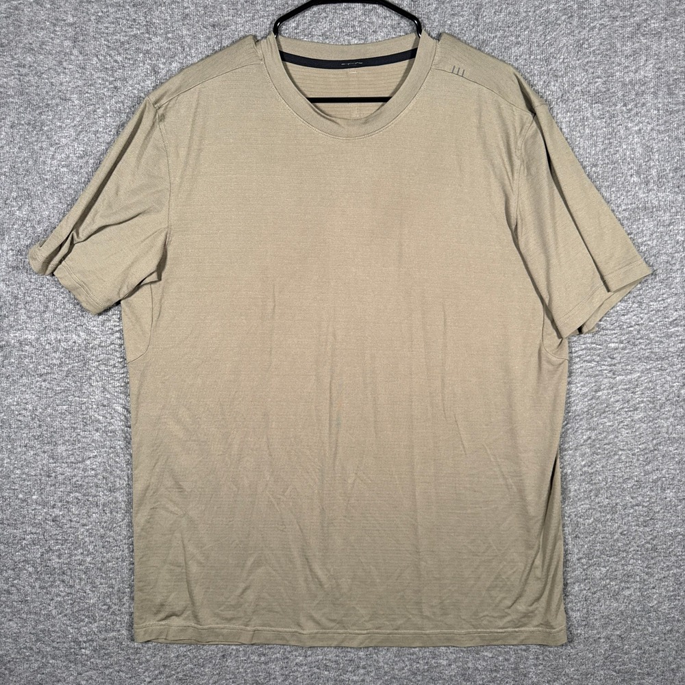 Lululemon License To Train Shirt Mens XL Tan Drysense Crew Athletic Workout Tee